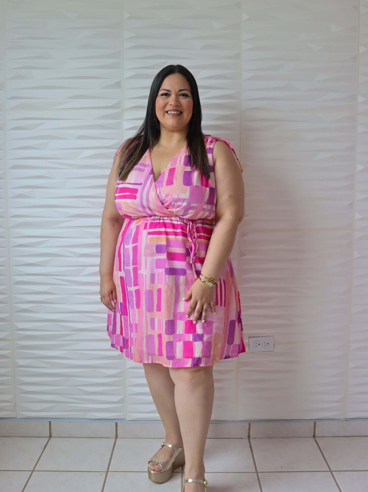 Pink abstract dress