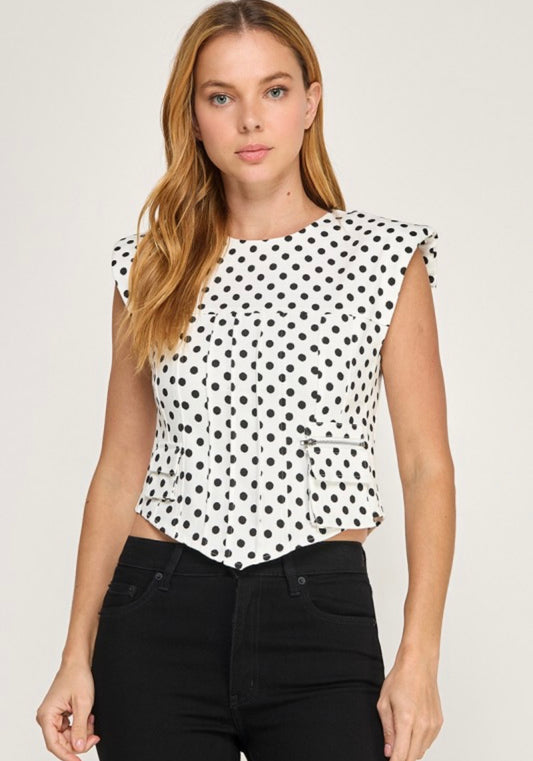 W/B Polkadots top