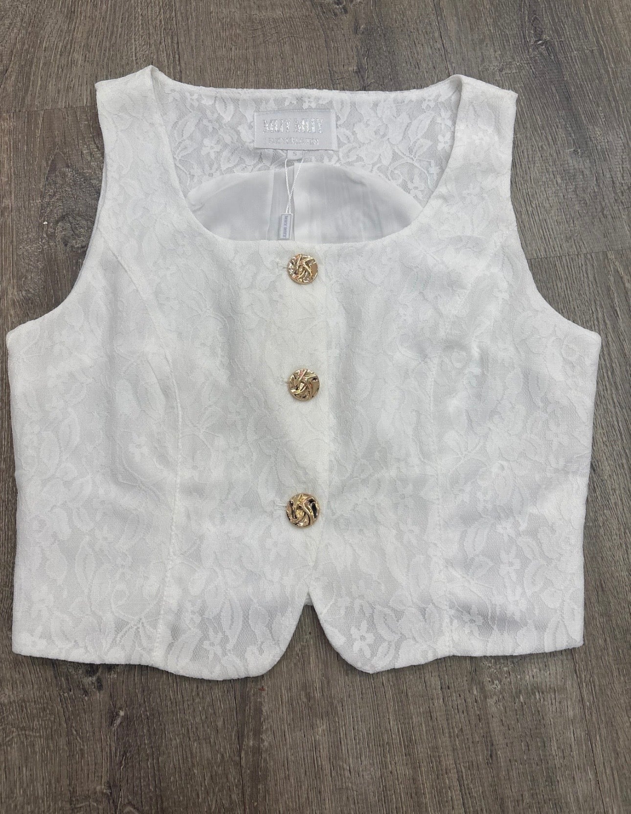 White lace vest