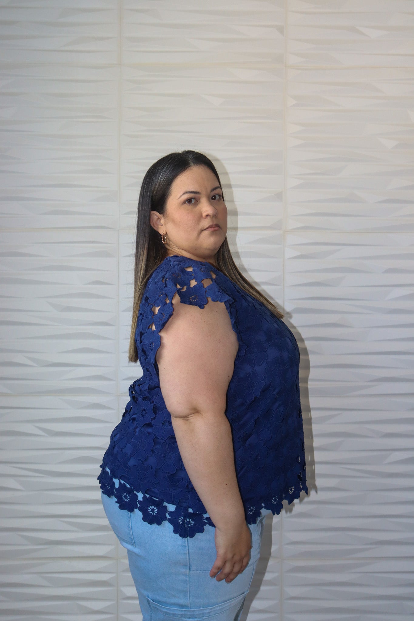Floral navy top