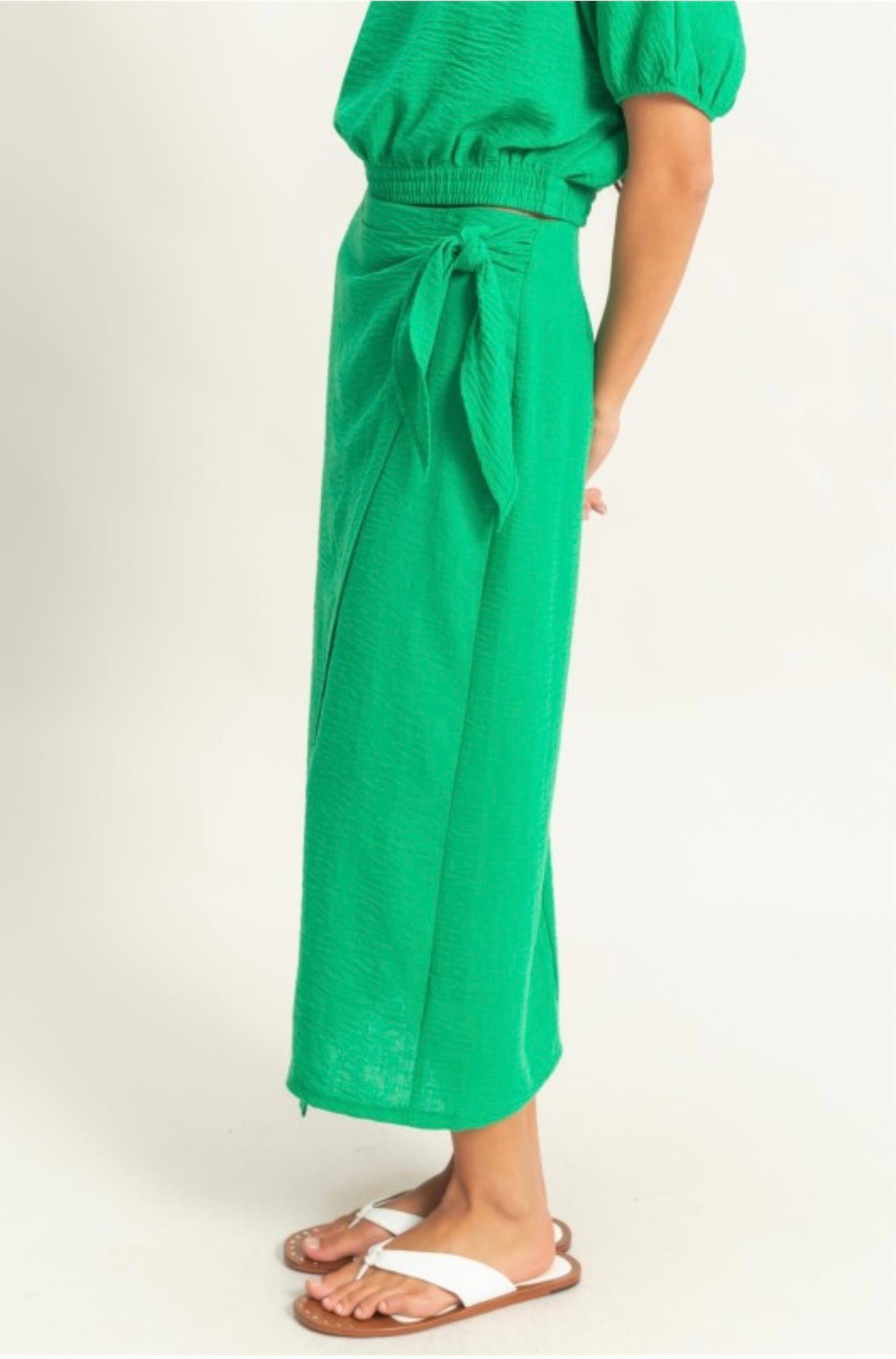 Green maxi skirt