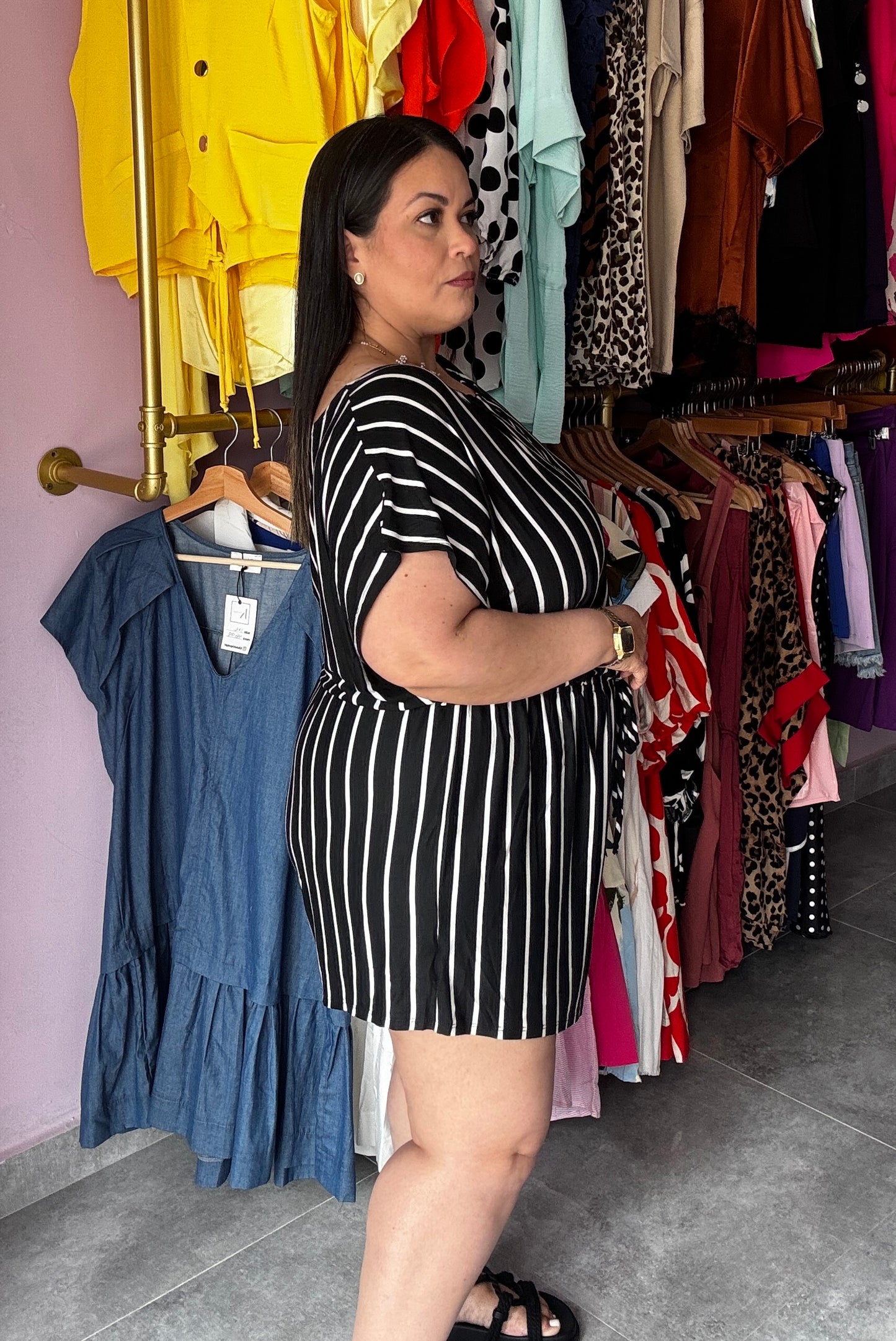 Black w/stripe romper