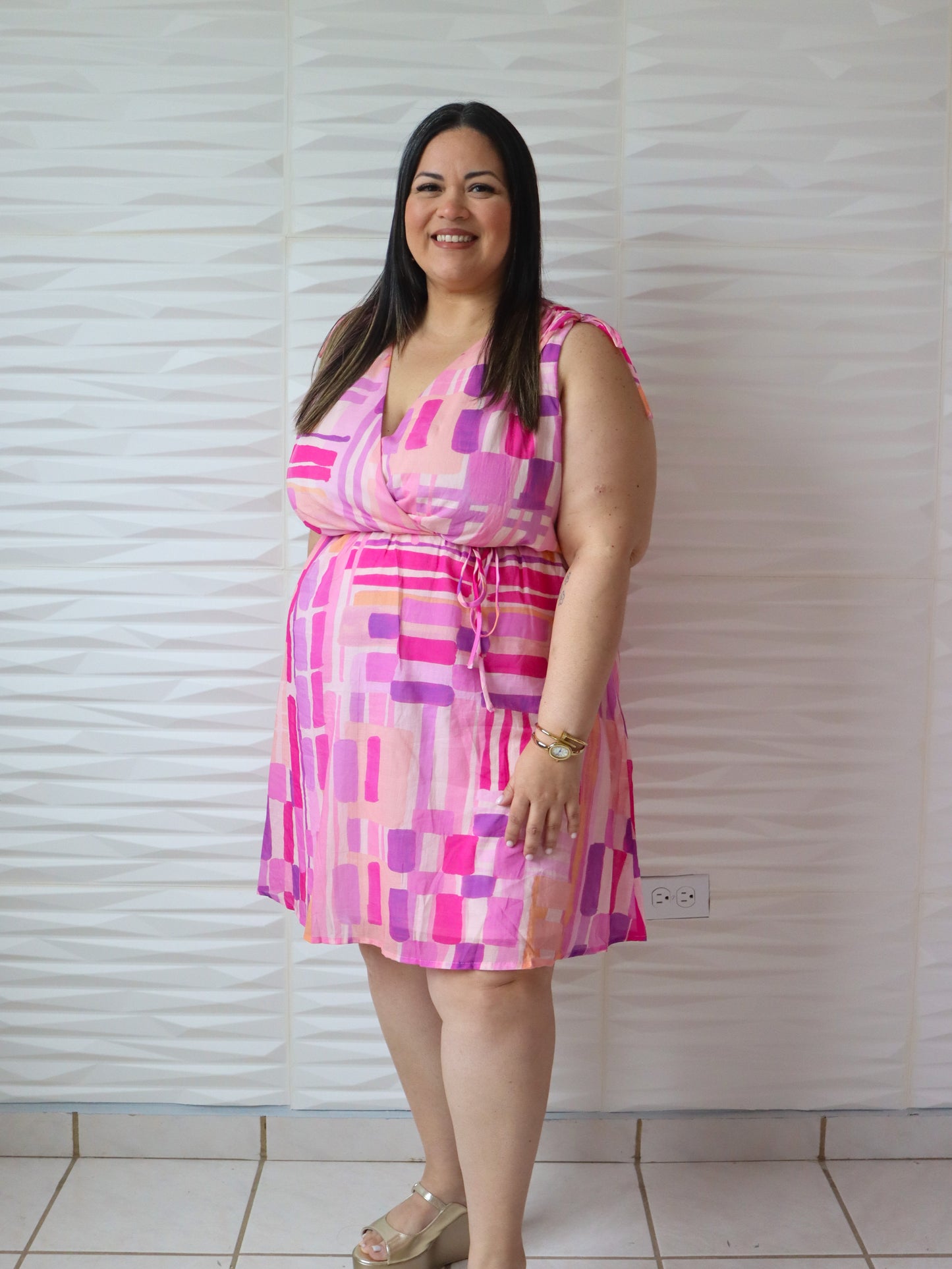 Pink abstract dress