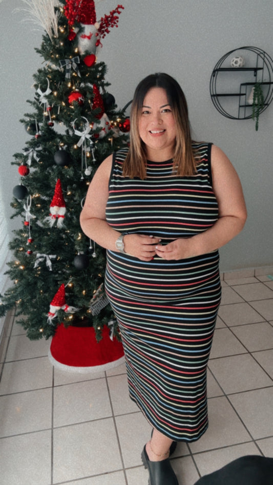 Stripe Midi dress