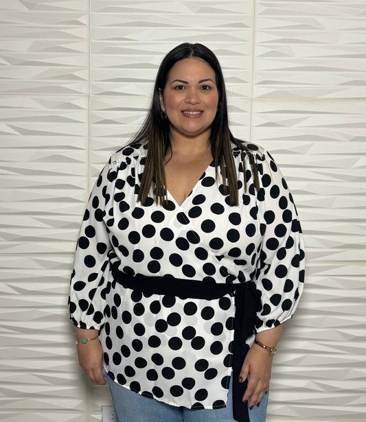 Off white polka dots