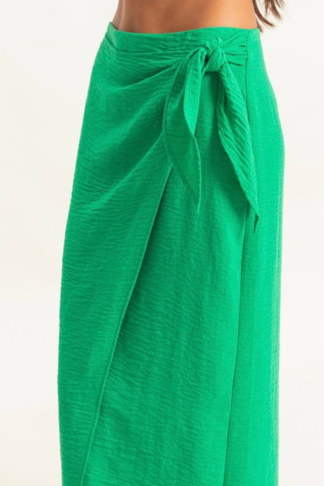 Green maxi skirt