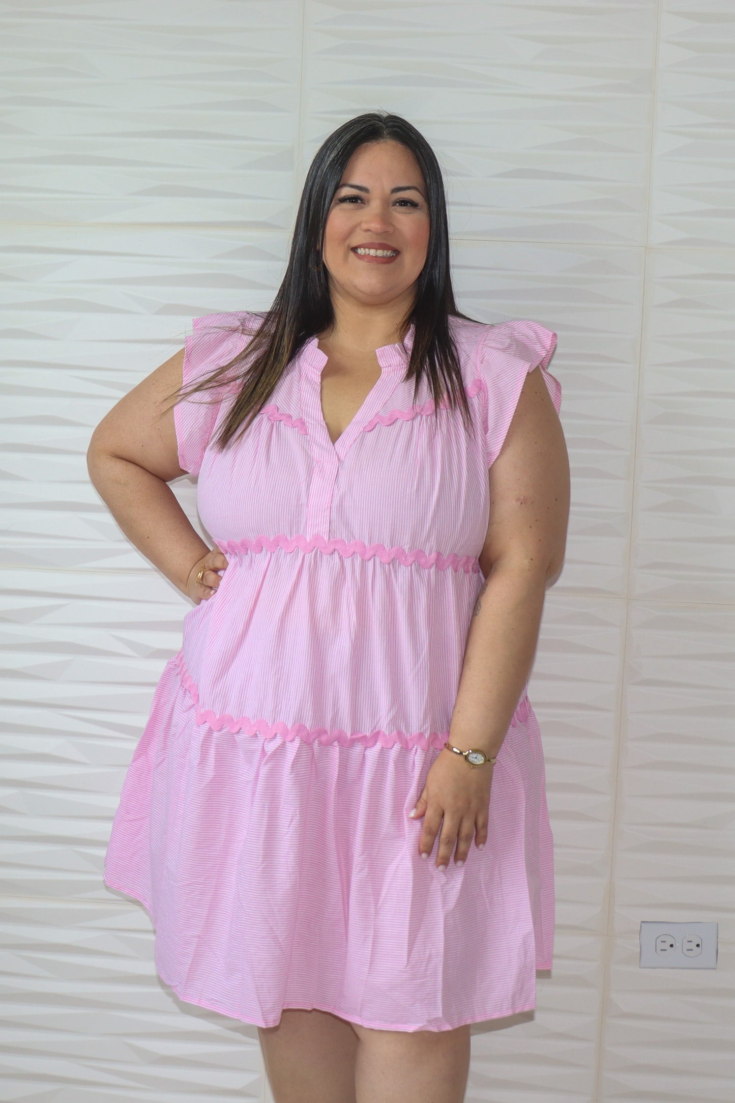 Pink stripe dress