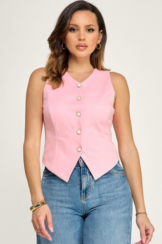 Pink vest top