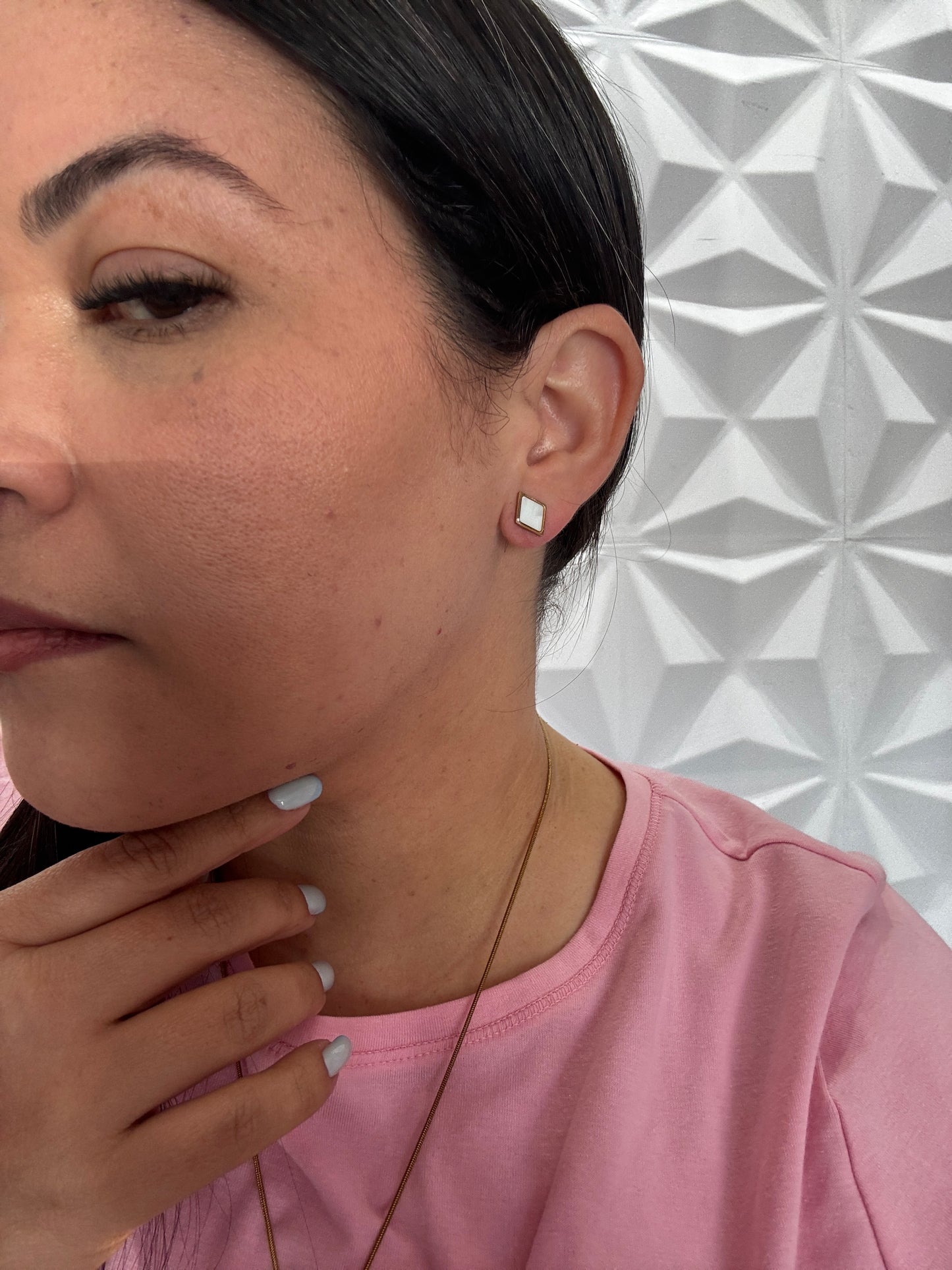 White gold earrings