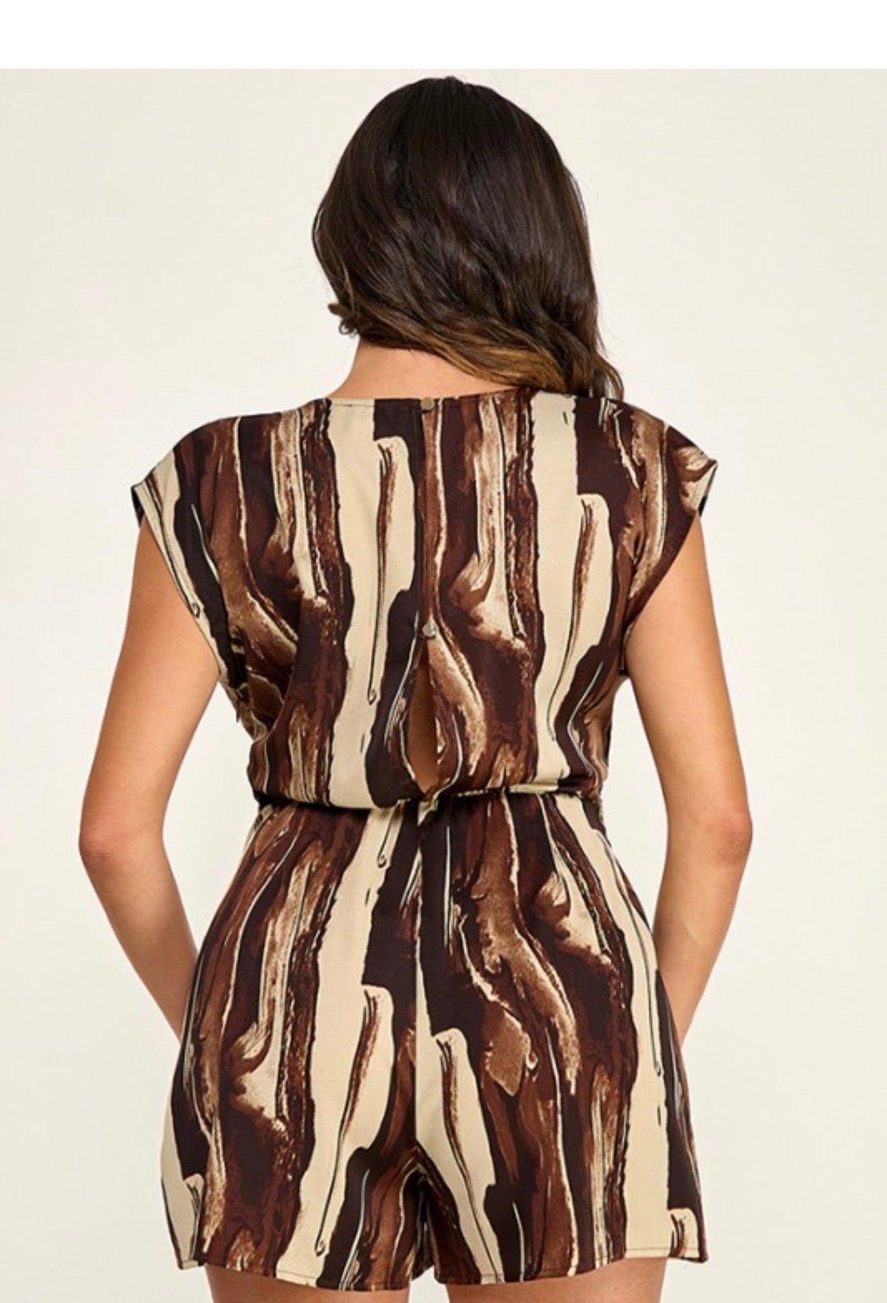 Brown abstract romper