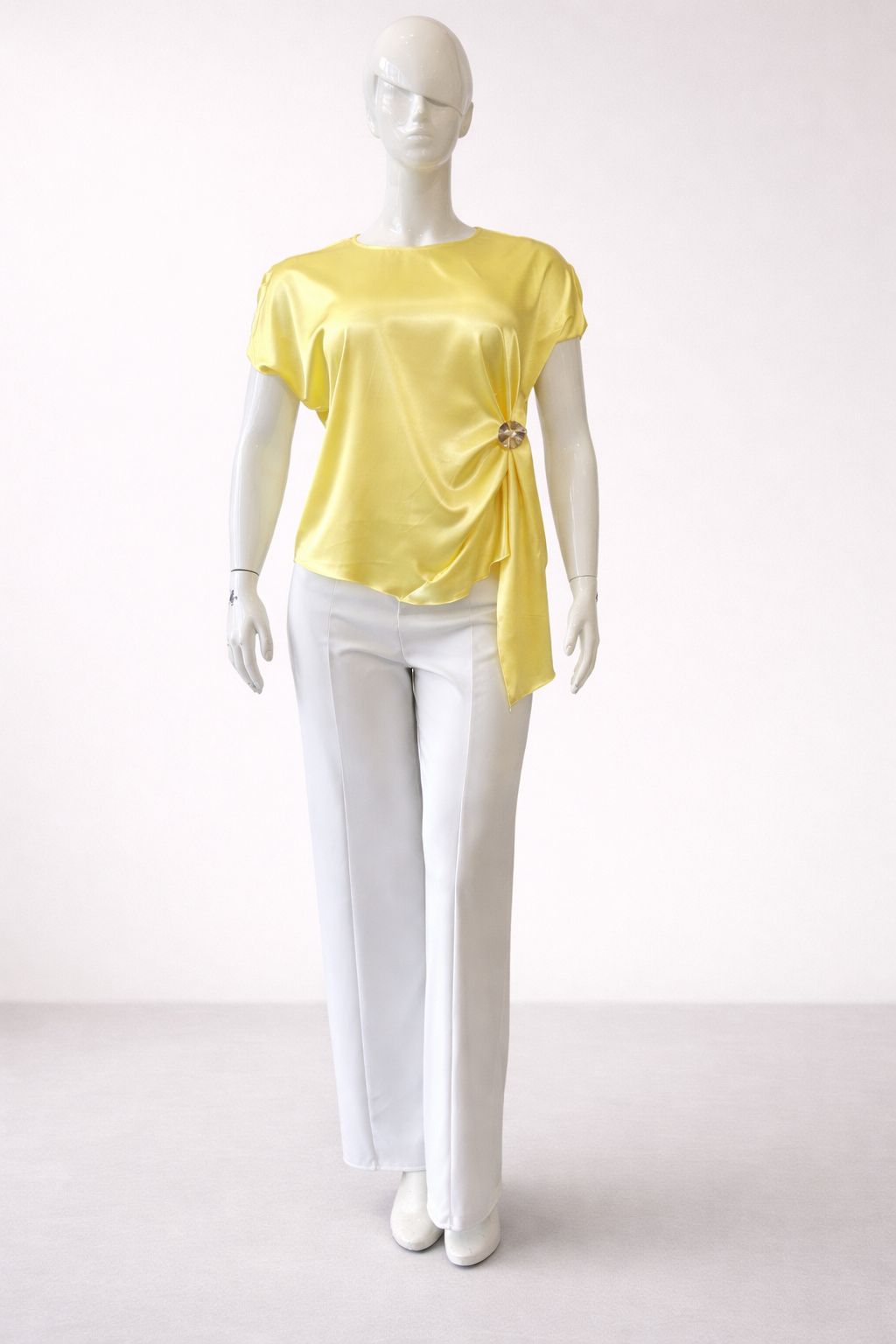 Yellow satin top