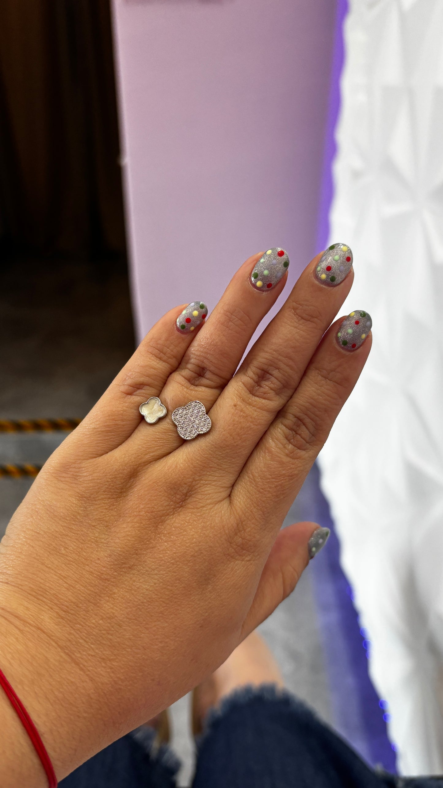 Flower silver ring