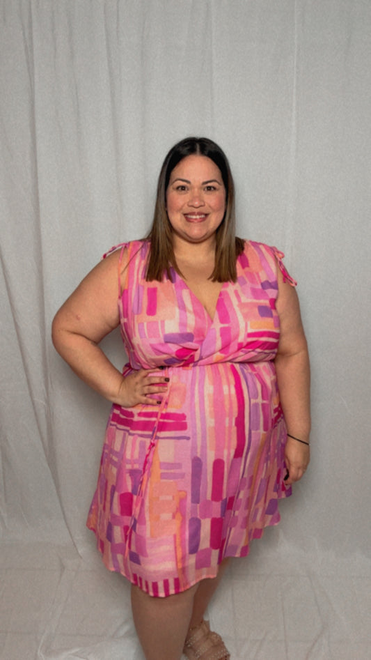 Abstract pink dress