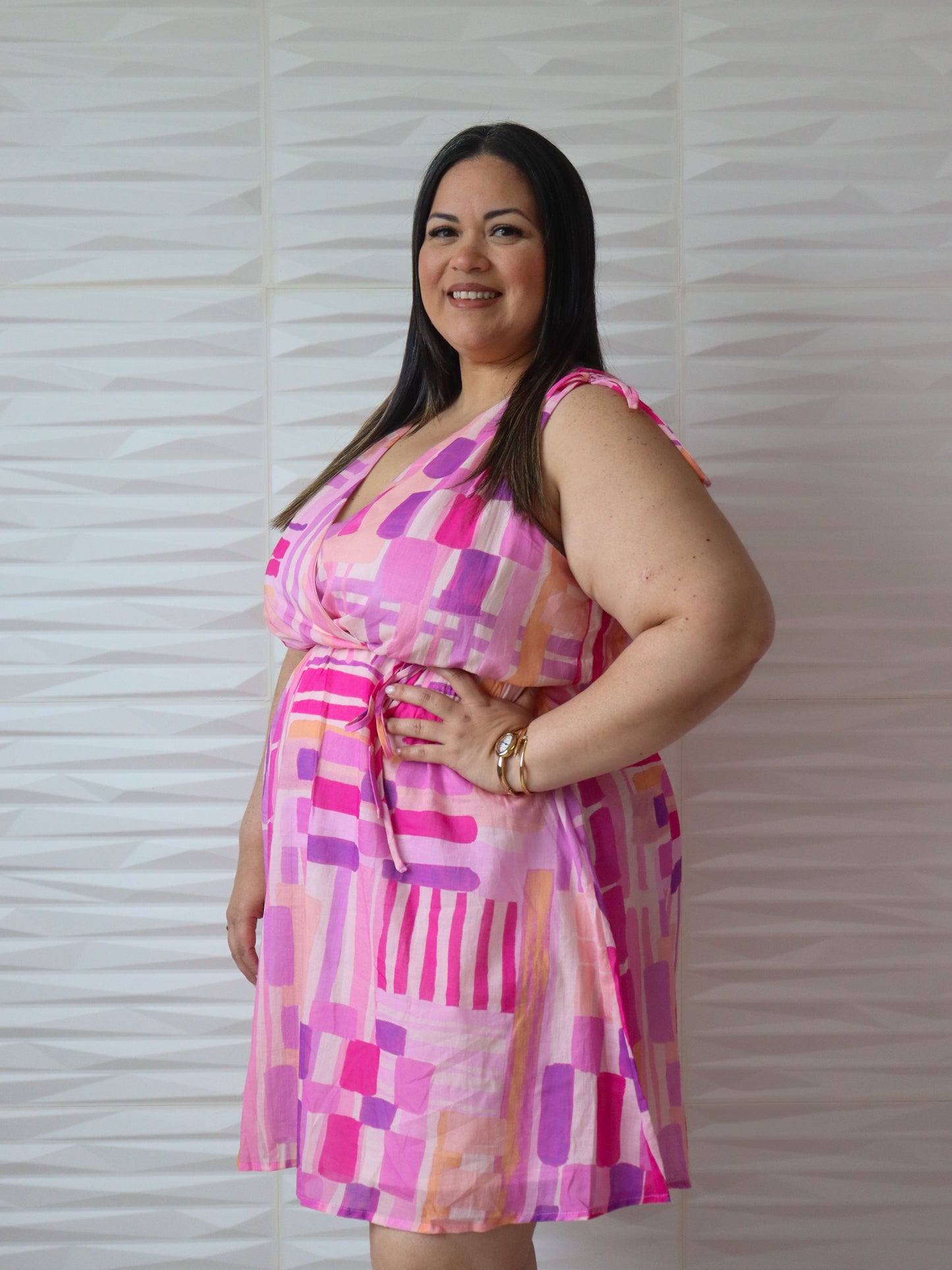 Pink abstract dress