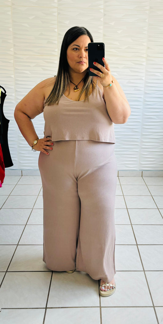 Mocha layer jumpsuit
