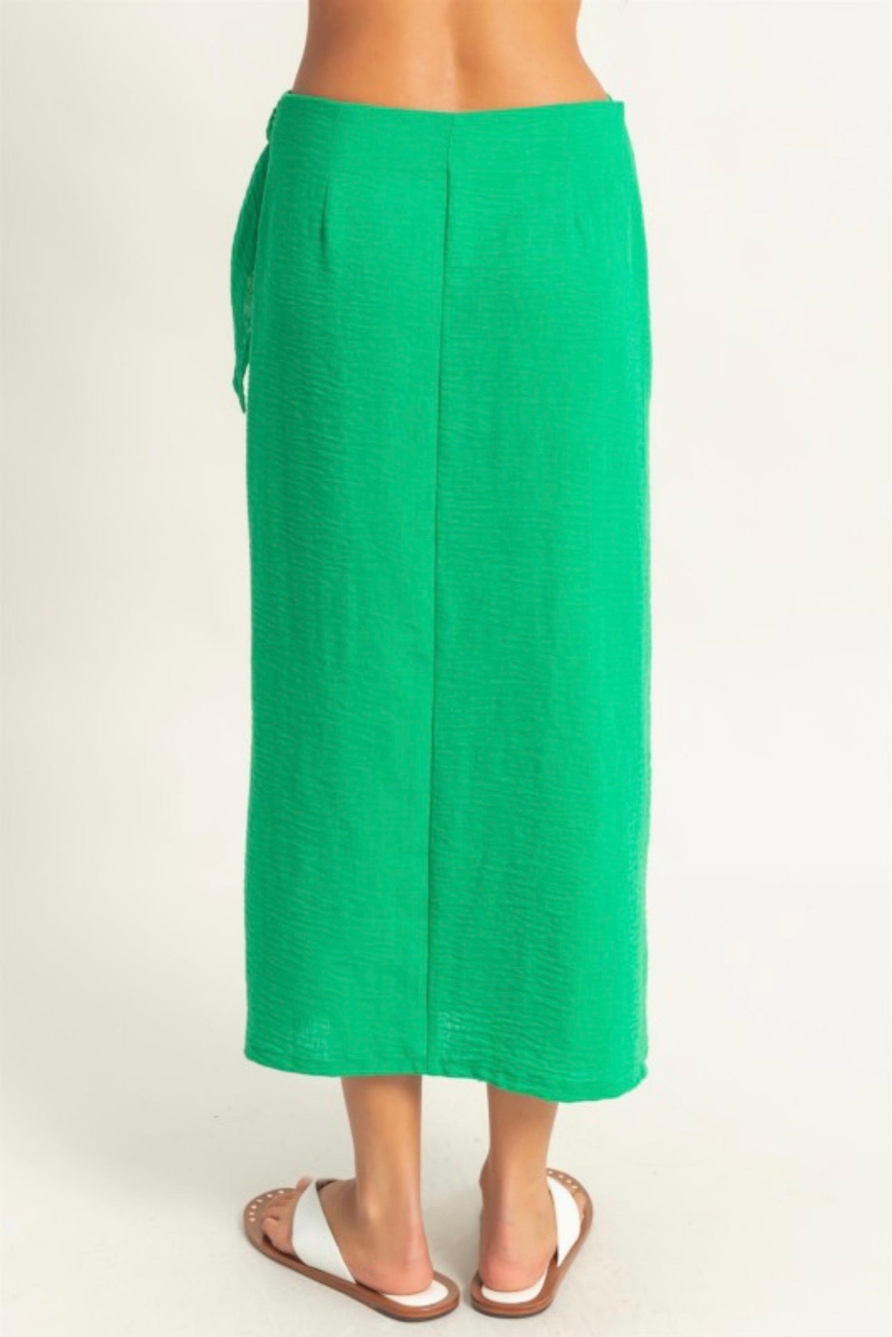 Green maxi skirt