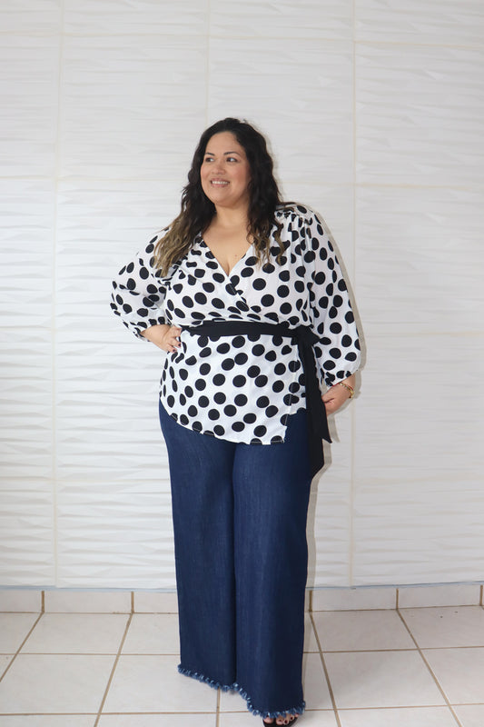 Off white polka dots