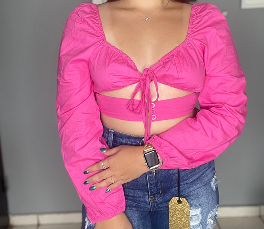 Hot pink crop top