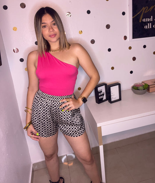 Black and white shorts